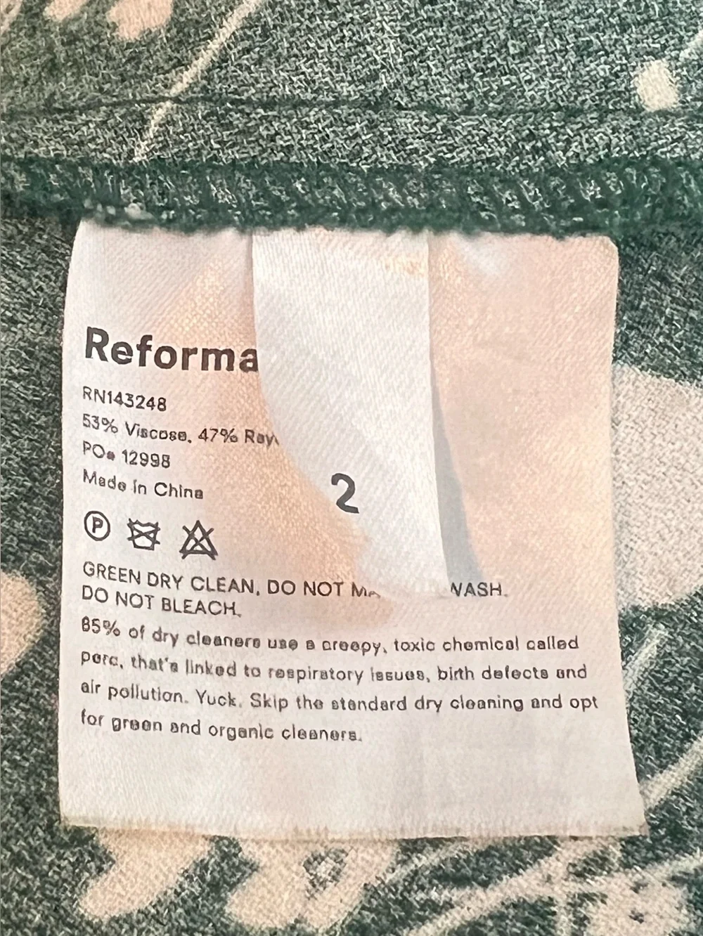 Reformation Tempest Floral Mini Dress Green Size 2 - Picture 11 of 11